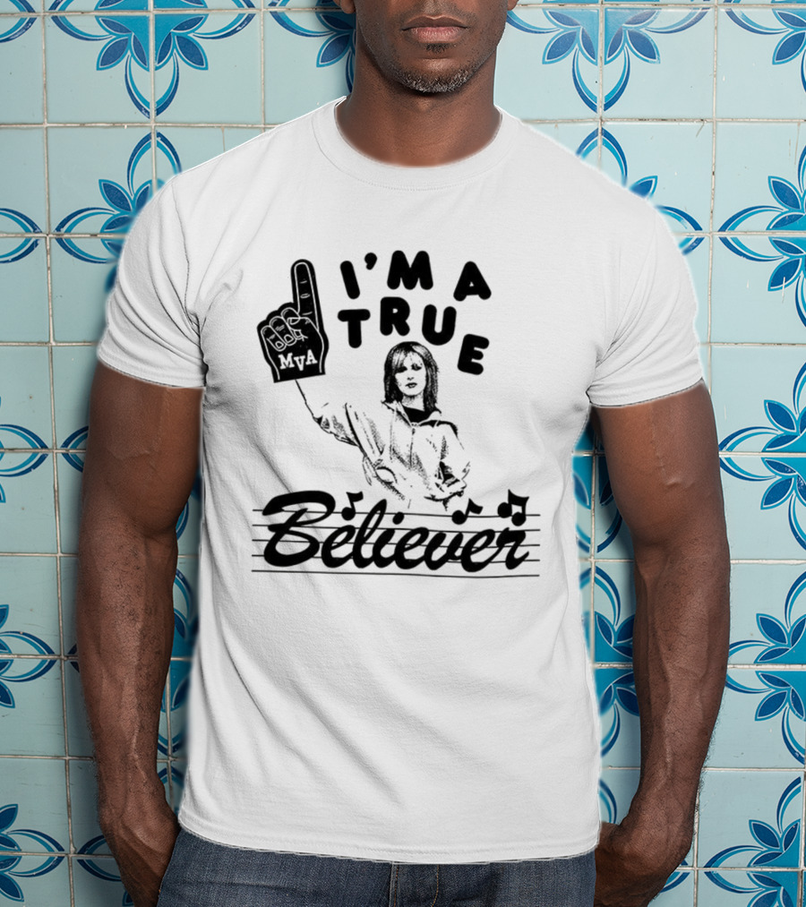 I'm A True Believer Finger Point Music Notes T-Shirt