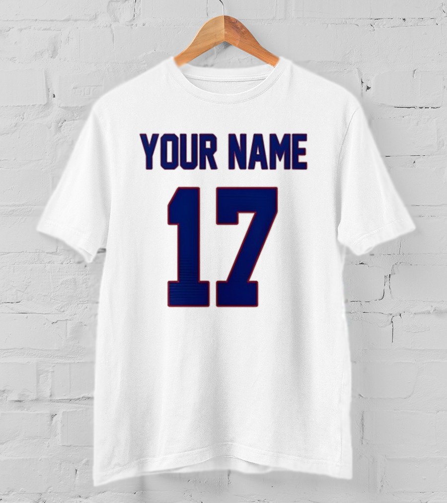 New York Giants Your Name 17 Old School Fits 2025 Football T-Shirt
