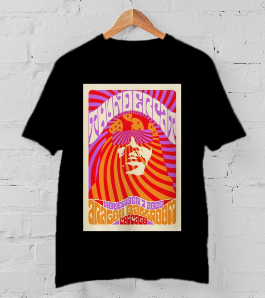Thundercat November 2025 Aragon Ballroom Chicago Psychedelic Tour T-Shirt