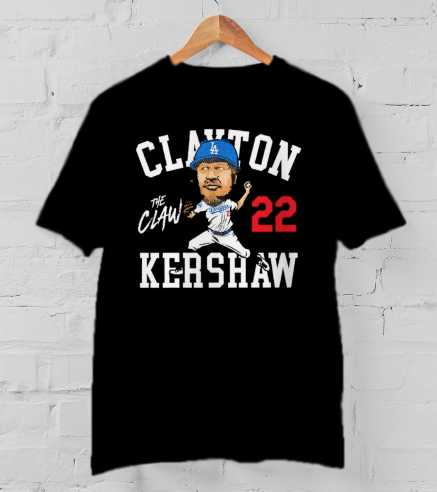 Clayton Kershaw Los Angeles Dodgers The Claw Cartoon 22 T-Shirt