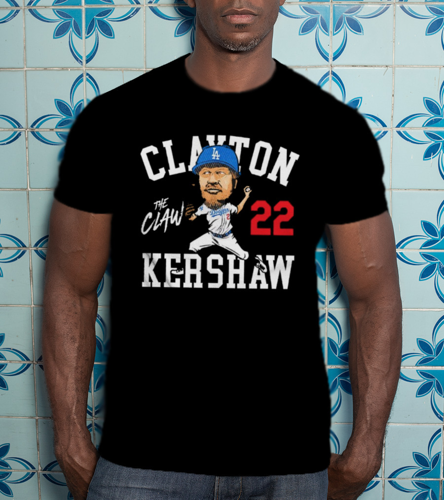 Clayton Kershaw Los Angeles Dodgers The Claw Cartoon 22 T-Shirt