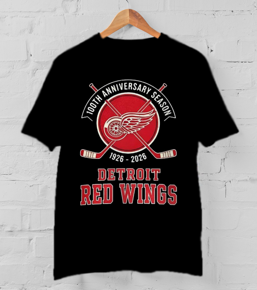 Detroit Red Wings 100th Anniversary Season 1926-2026 T-Shirt