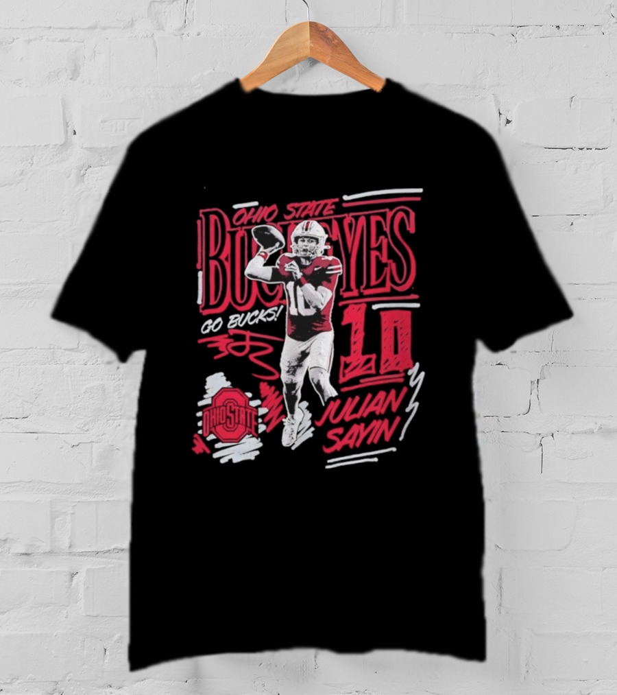 Ohio State Buckeyes Julian Sayin Sharpie Caricature Fashion Player T-Shirt