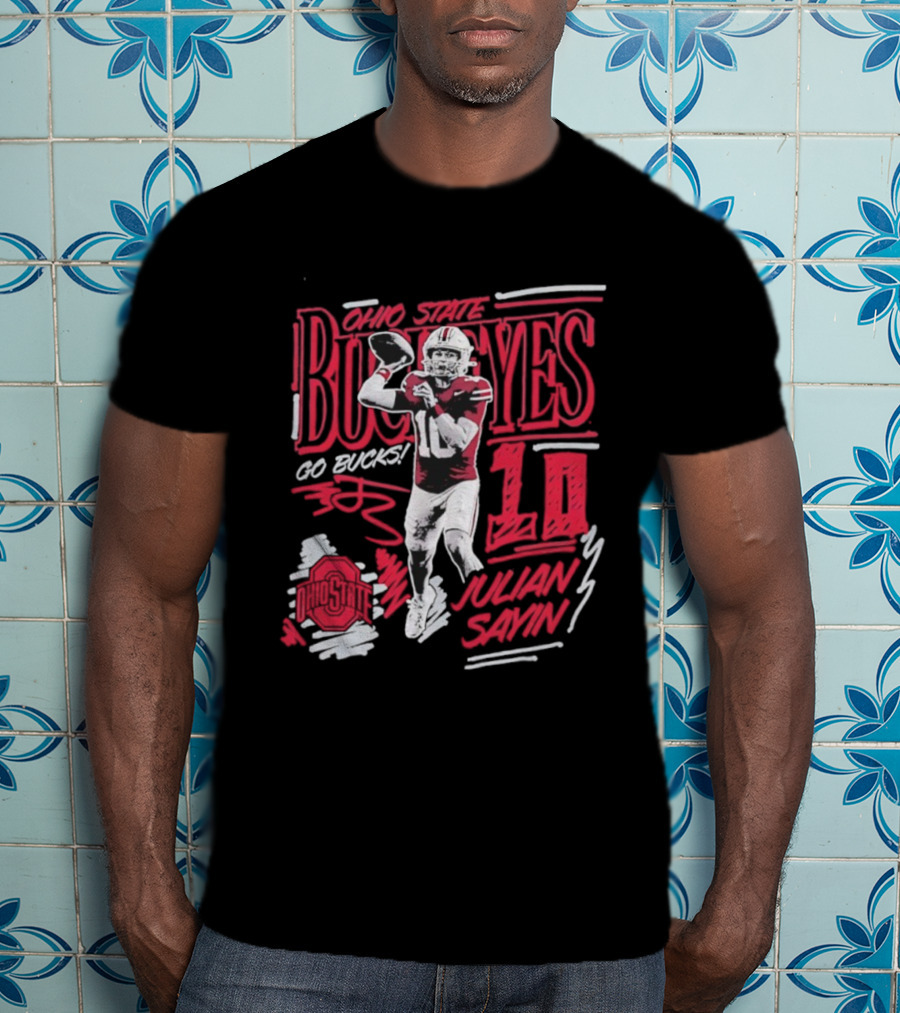 Ohio State Buckeyes Julian Sayin Sharpie Caricature Fashion Player T-Shirt