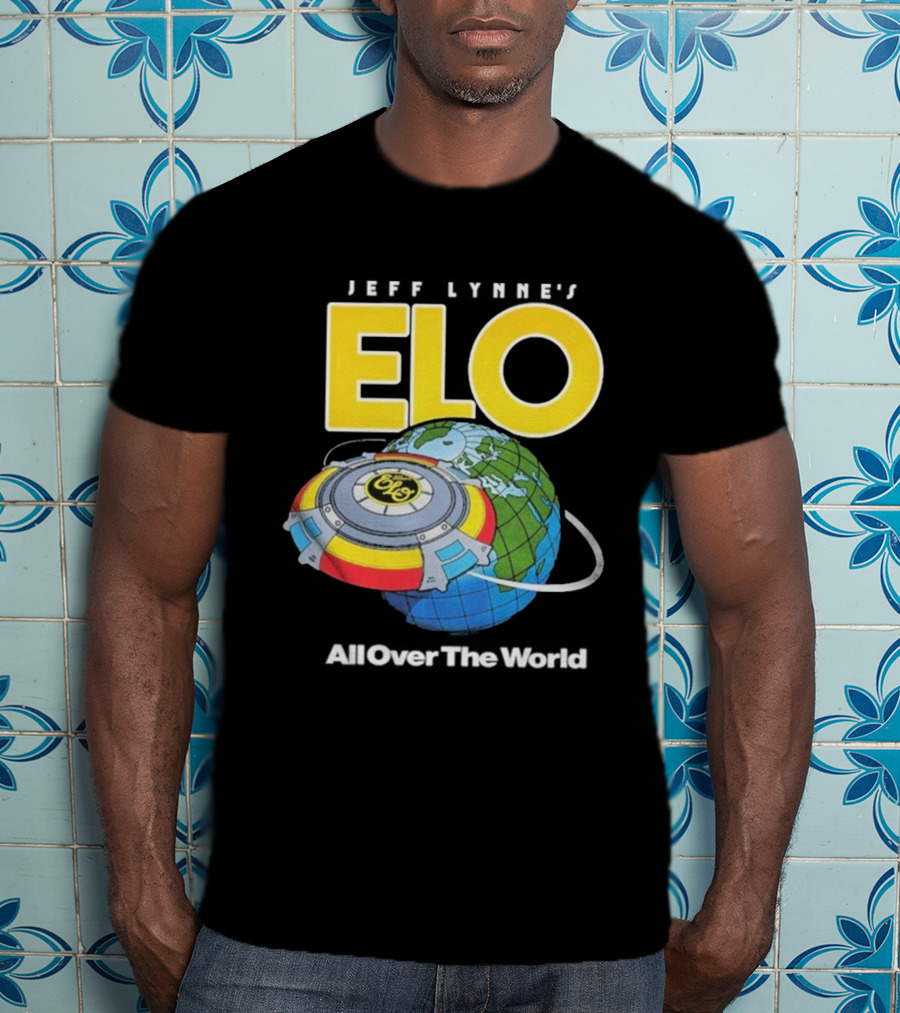 Jeff Lynne's ELO All Over The World Spaceship Globe T-Shirt