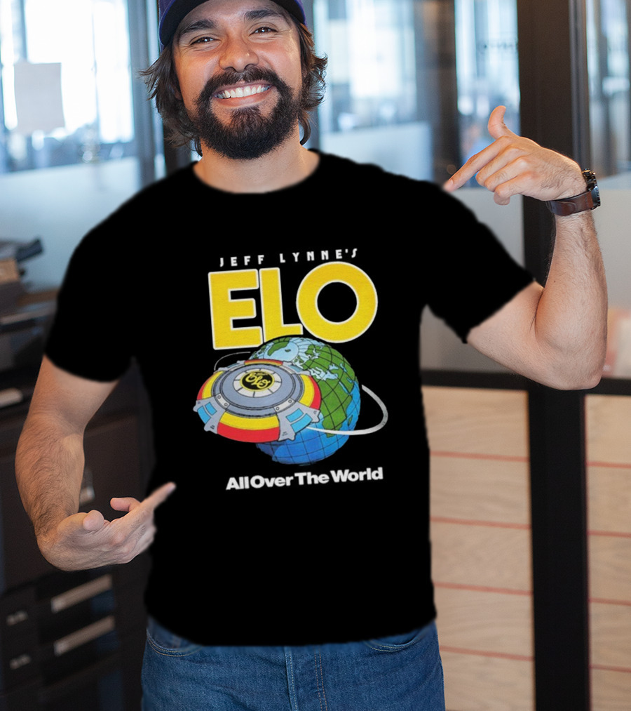 Jeff Lynne's ELO All Over The World Spaceship Globe T-Shirt