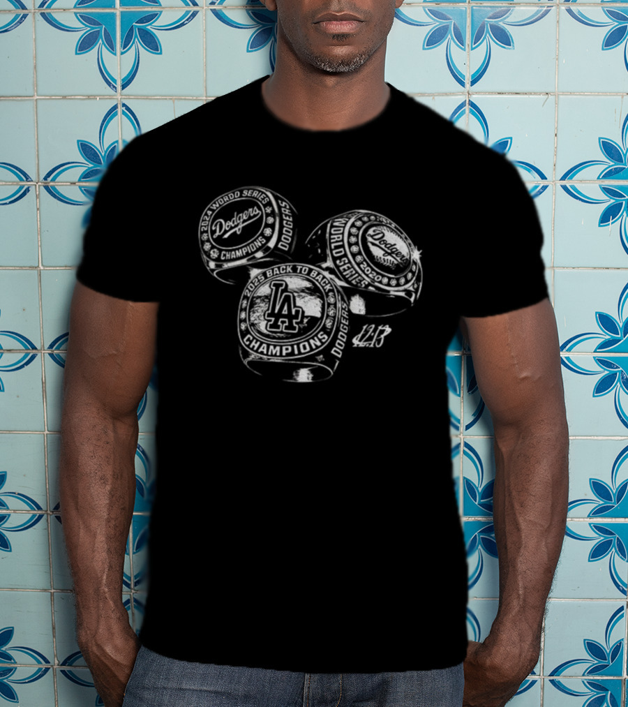 Kike Hernandez Three Rings LA Dodgers Triple Champ 2025 T-Shirt