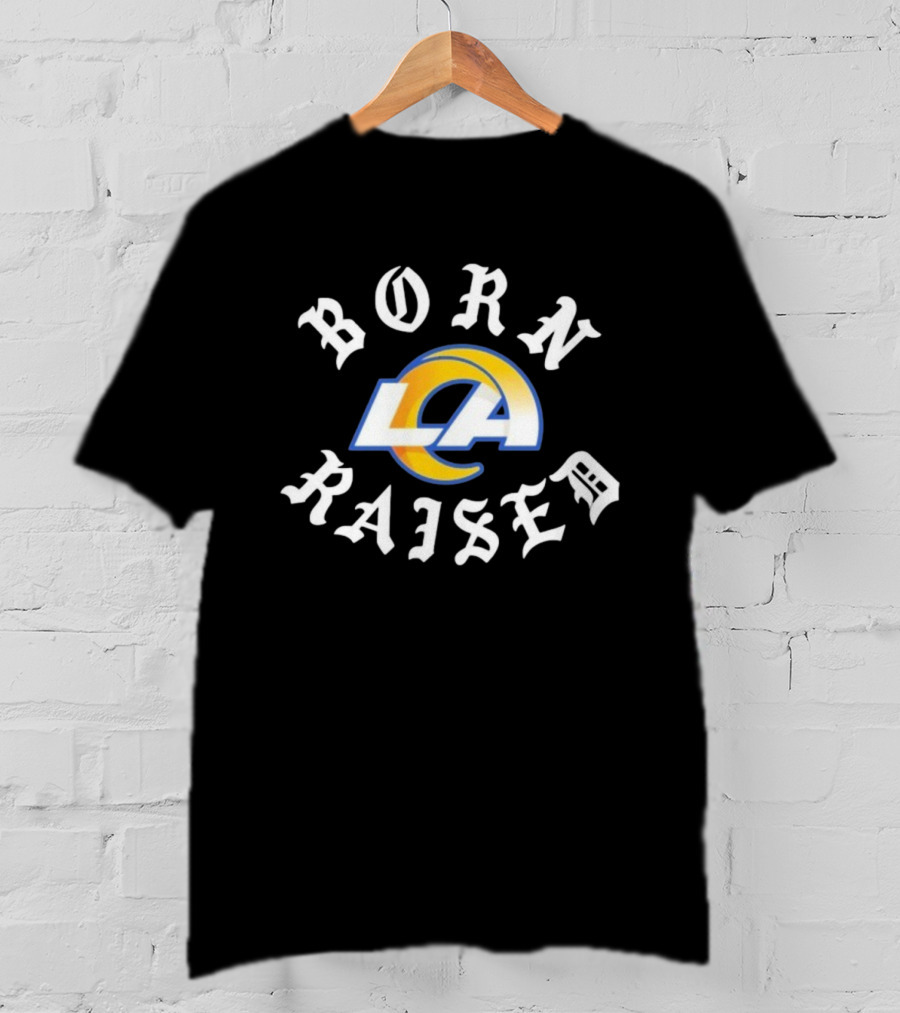 Los Angeles Rams LA Born X Raised Logo T-Shirt