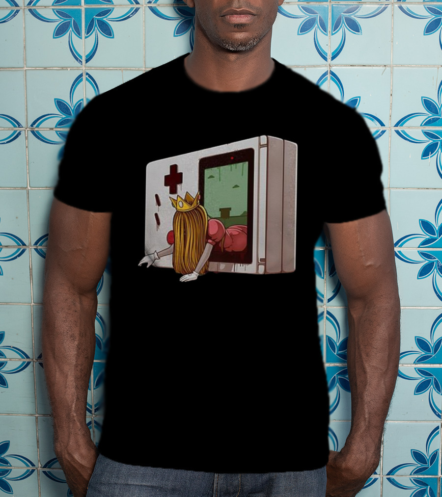 Princess Peach Exiting Classic Handheld Console Adventure T-Shirt