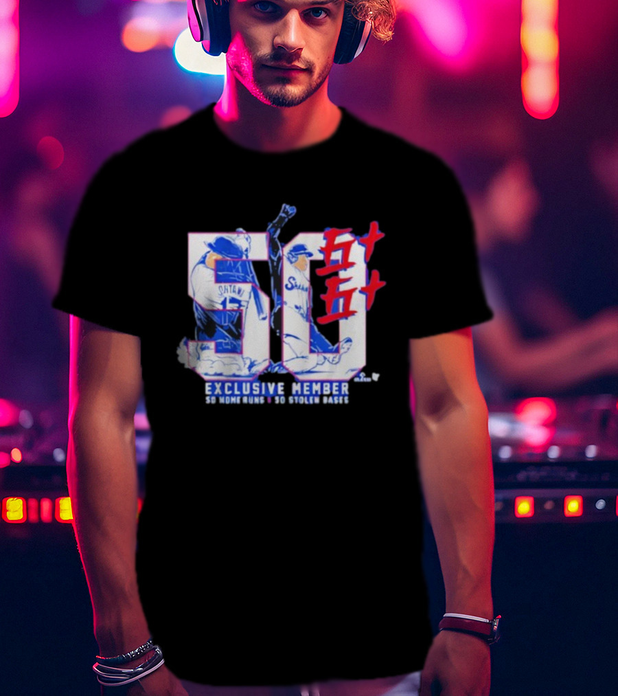 Shohei Ohtani Exclusive Member 50 Home Runs 50 Golden Bases T-Shirt