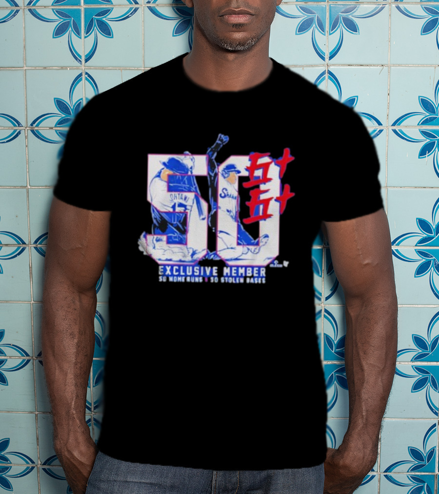 Shohei Ohtani Exclusive Member 50 Home Runs 50 Golden Bases T-Shirt