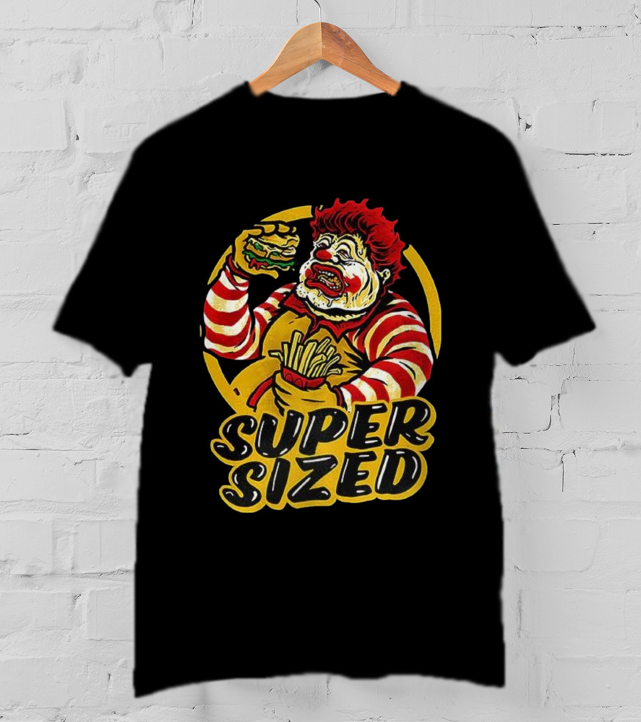 Super Sized Clown Eating Burger And Fries T-Shirt