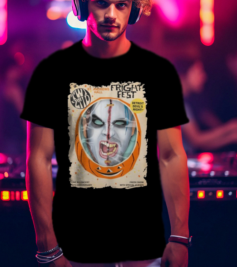 Twiztid Fright Fest St. Andrews Hall Detroit Devil’s Night Live In Concert 25th Anniversary 2025 Freek Show With Special Guests T-Shirt