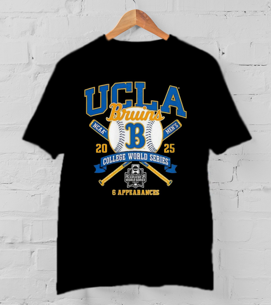 UCLA Bruins NCAA Men's College World Series 2025 Six Appearances T-Shirt