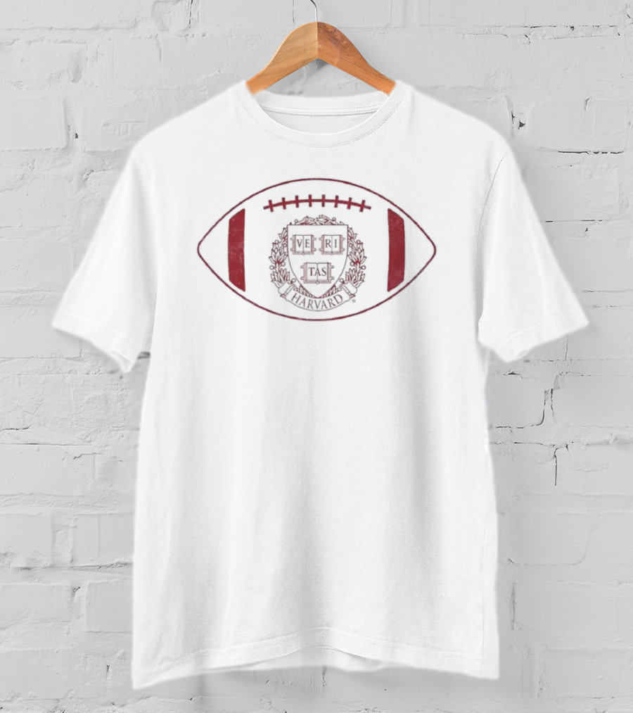 Harvard University Veritas Football Emblem Wreath T-Shirt