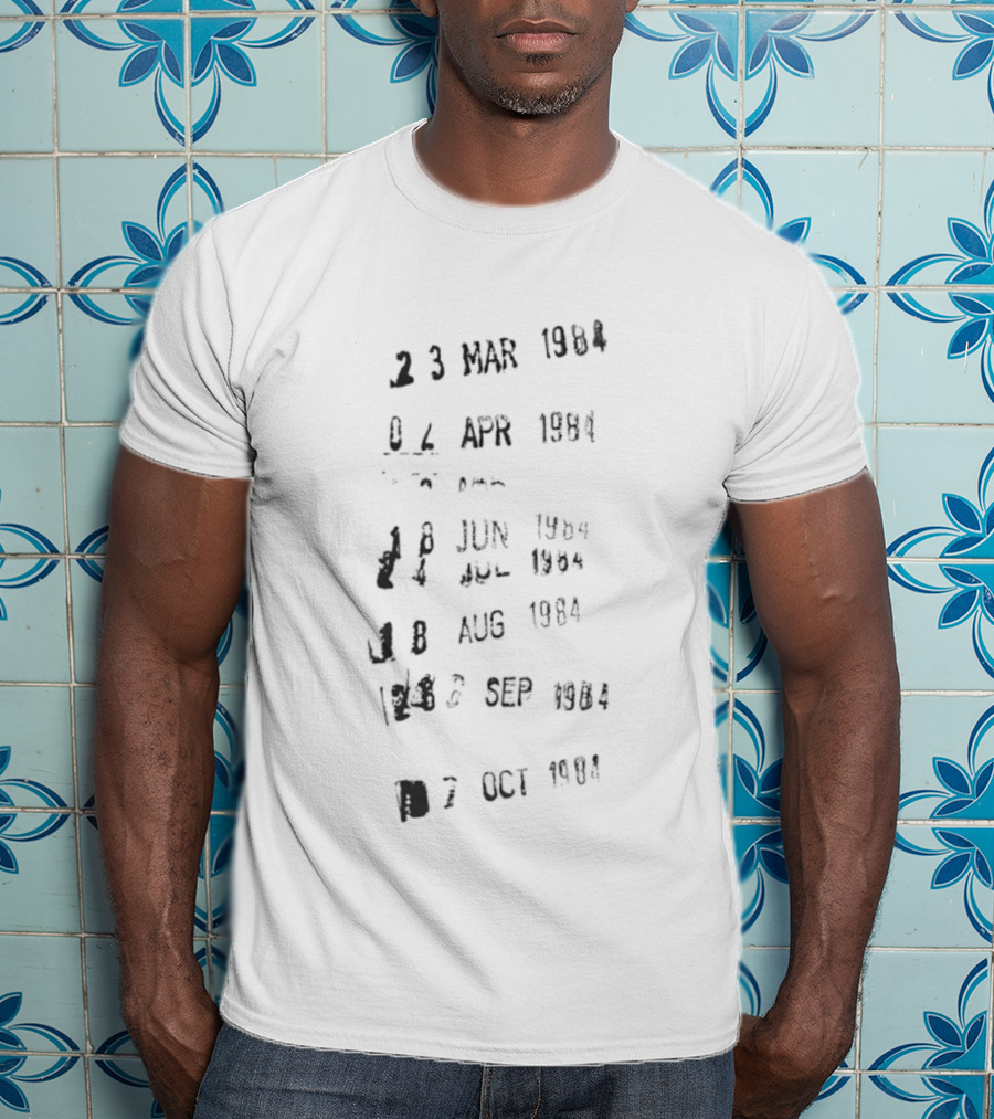 Out Of Print Library Stamp 23 MAR 1984 04 APR 1984 JUN JUL AUG SEP OCT T-Shirt