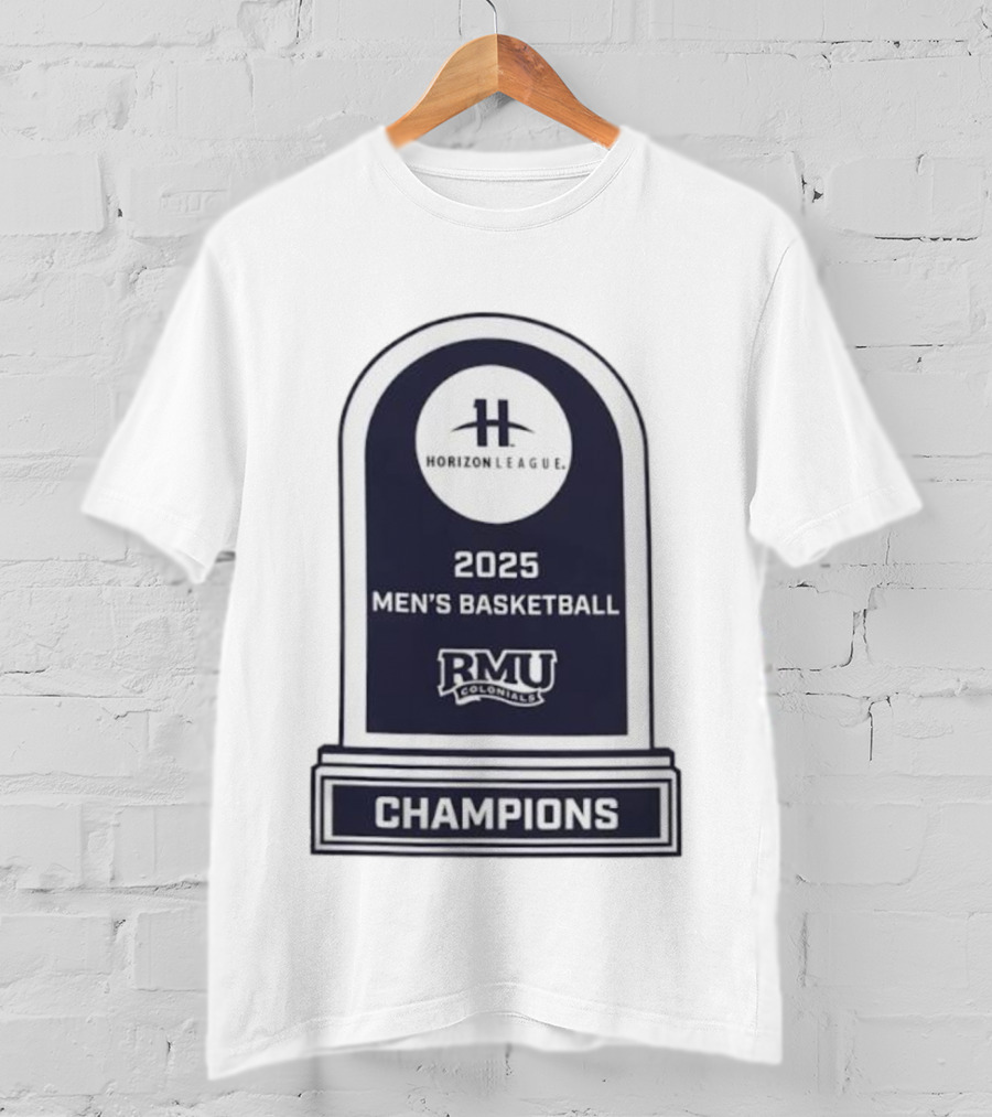 Horizon League 2025 Men's Basketball RMU Colonials Champions T-Shirt