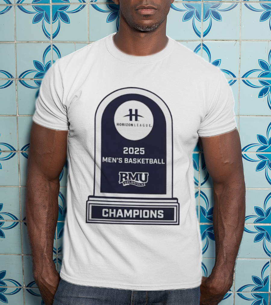Horizon League 2025 Men's Basketball RMU Colonials Champions T-Shirt