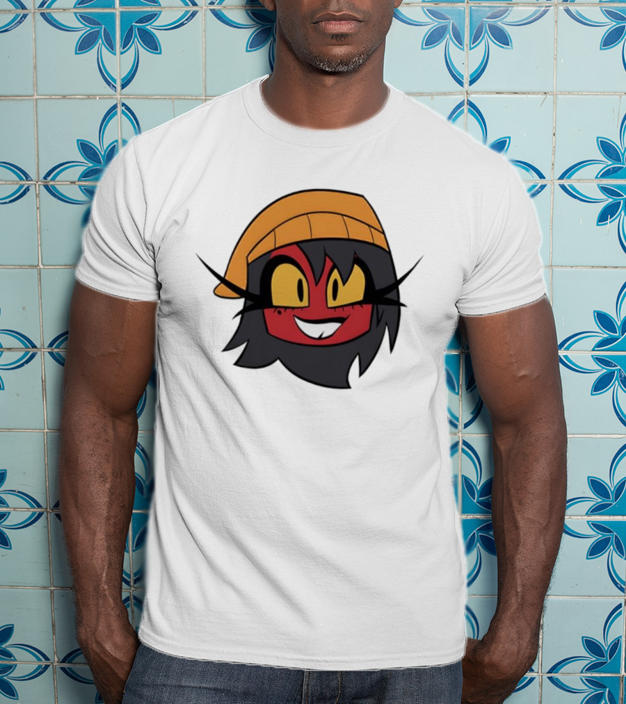 Unhappy Campers Millierd Red-Faced Character With Orange Hat And Yellow Eyes T-Shirt