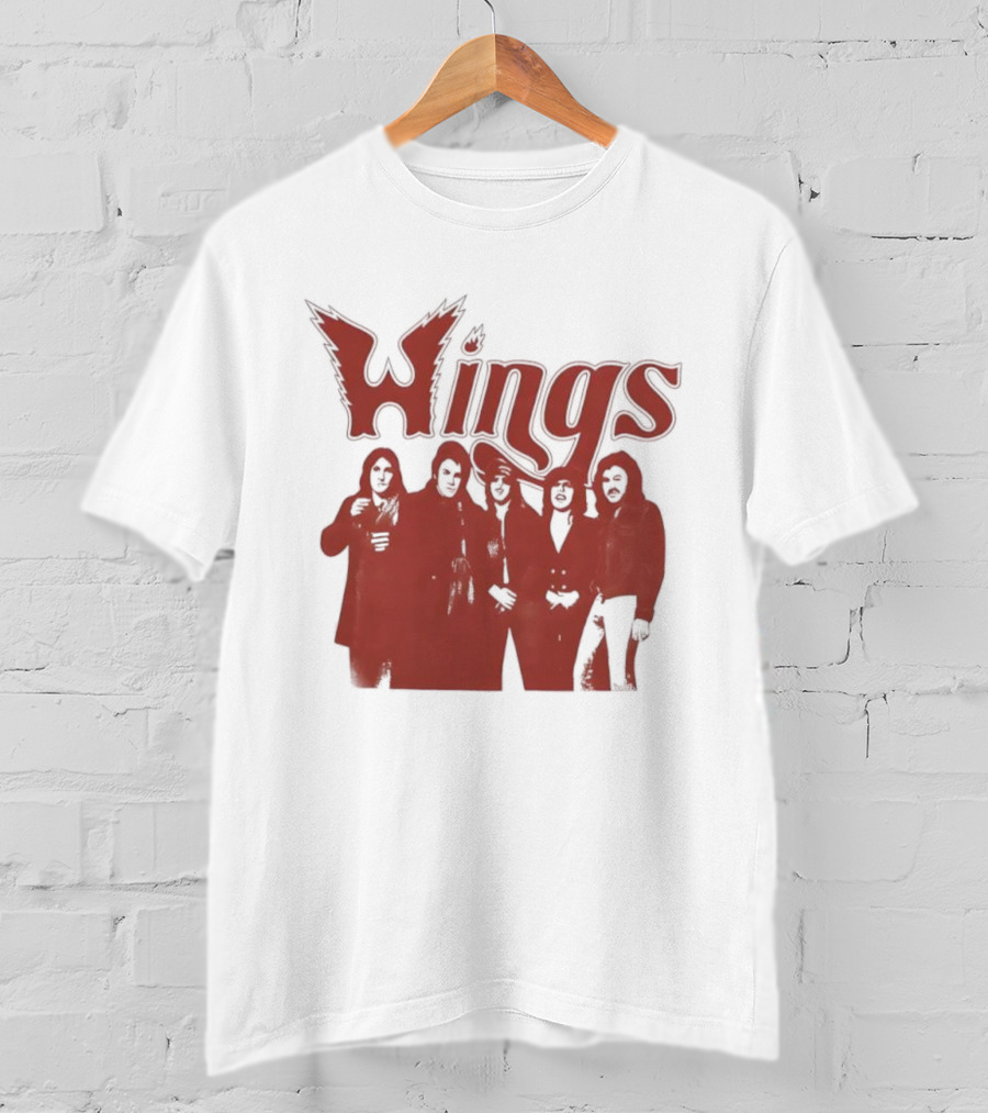Wings Band Silhouette With Winged Font T-Shirt