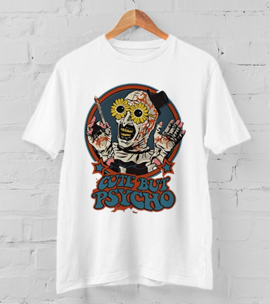 The Clown Cute But Psycho Creepy Knife Wielding Flower Eyed Jester T-Shirt