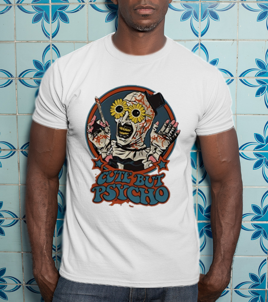 The Clown Cute But Psycho Creepy Knife Wielding Flower Eyed Jester T-Shirt