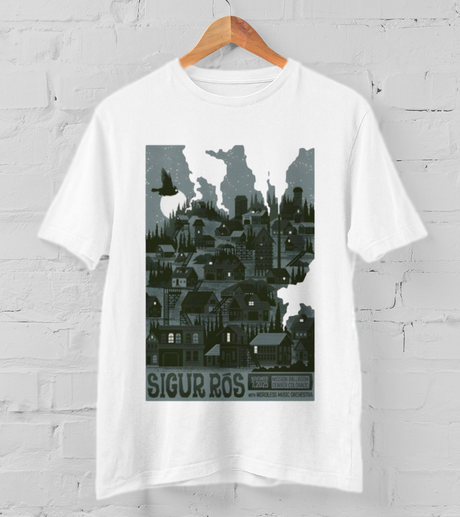 Sigur Rós November 7 2025 Mission Ballroom Denver Colorado With Wordless Music Orchestra T-Shirt