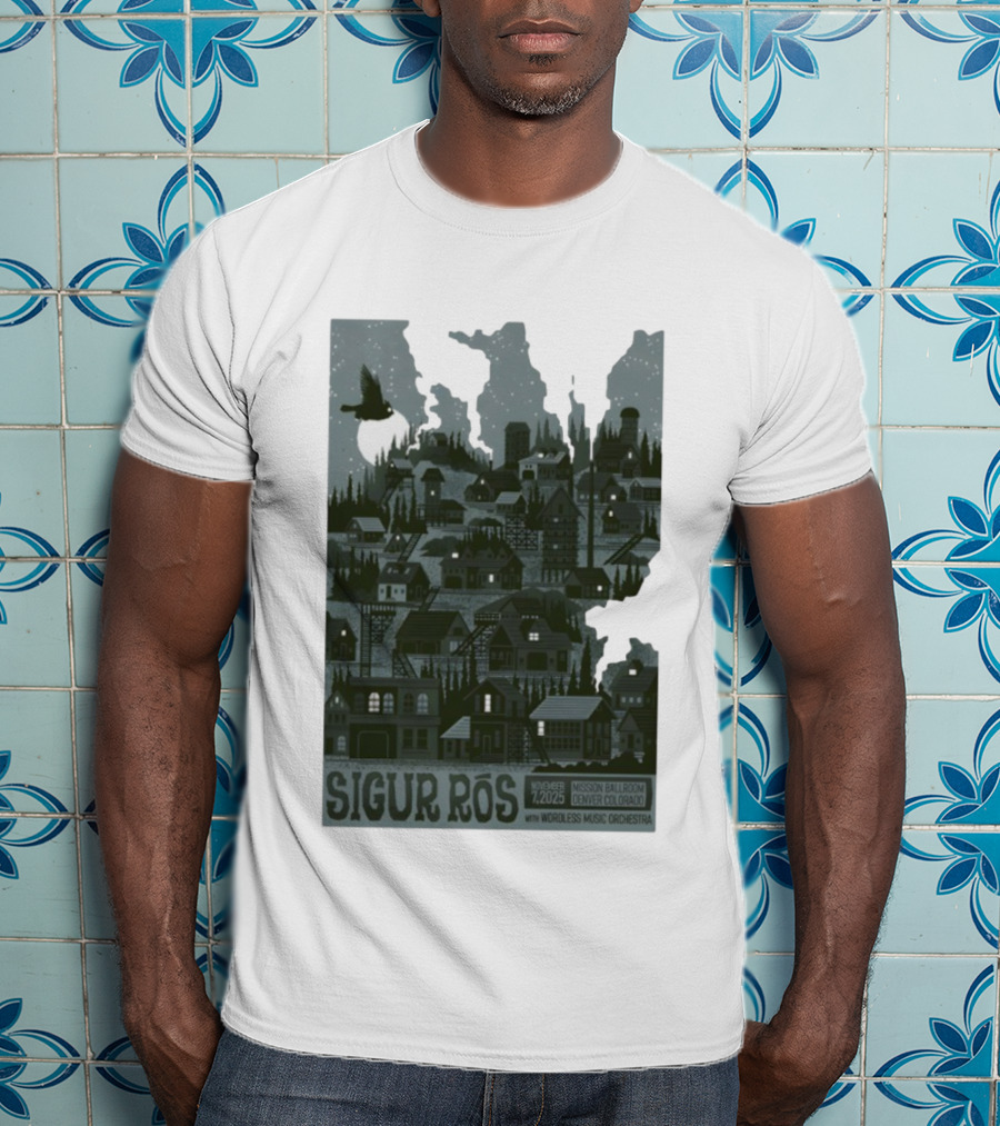 Sigur Rós November 7 2025 Mission Ballroom Denver Colorado With Wordless Music Orchestra T-Shirt