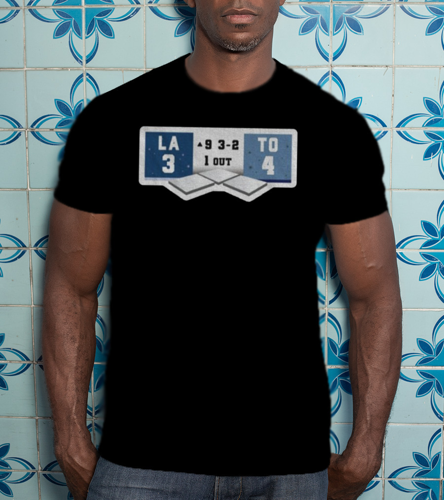 2025 MLB Los Angeles 3 Vs Toronto 4 WS Scoreboard 9th Inning T-Shirt
