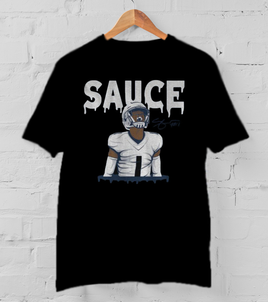 Sauce Gardner Drip Signature Football Style Number 1 T-Shirt