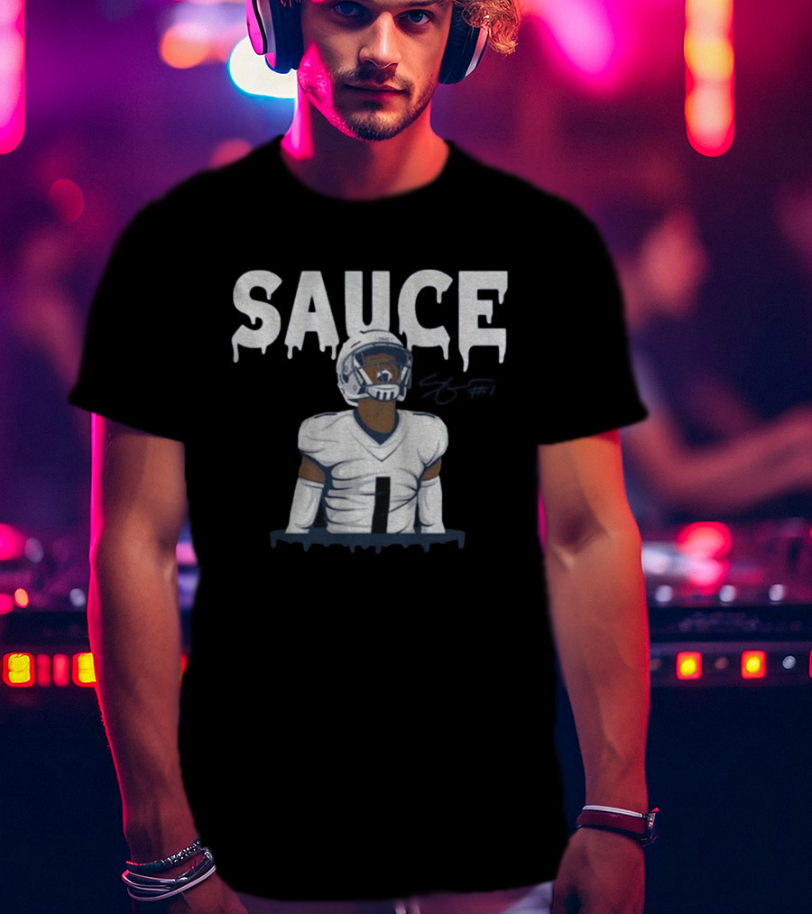 Sauce Gardner Drip Signature Football Style Number 1 T-Shirt