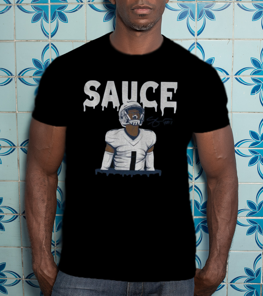 Sauce Gardner Drip Signature Football Style Number 1 T-Shirt