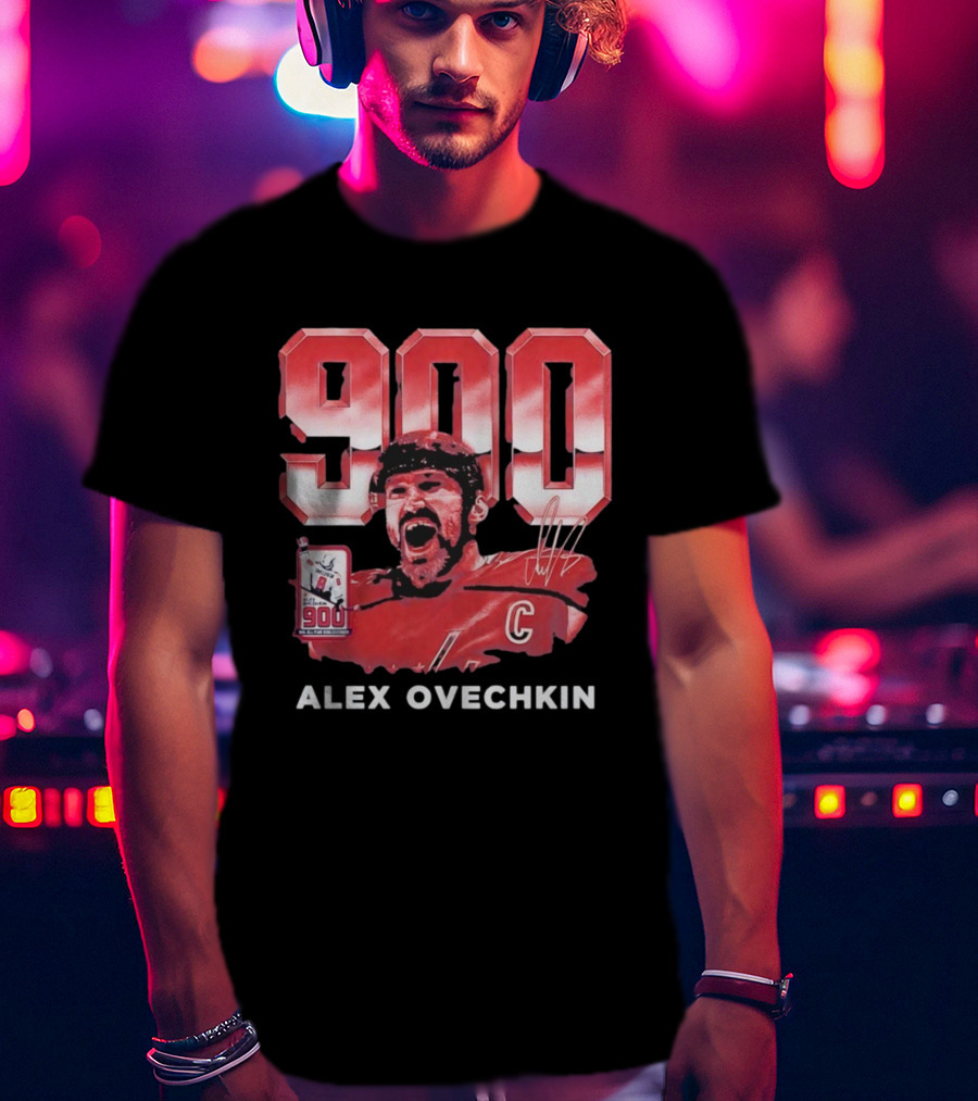 Alex Ovechkin 900 Career Goals Washington Capitals Signature T-Shirt