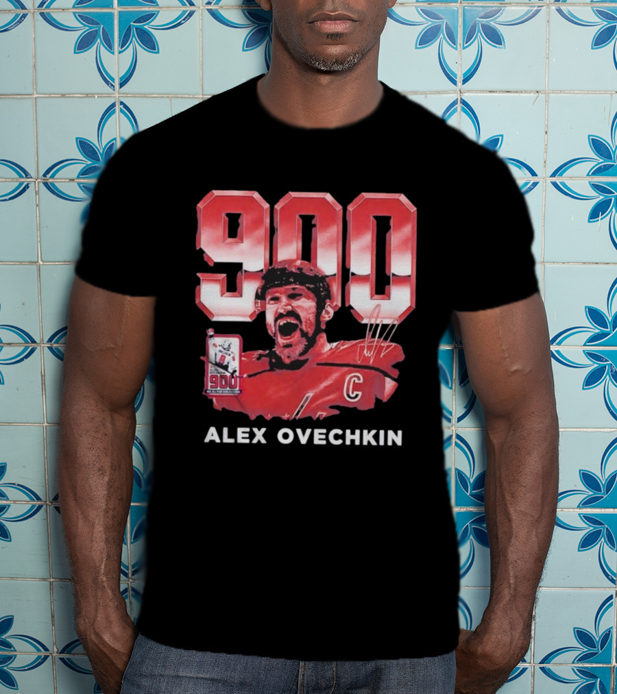Alex Ovechkin 900 Career Goals Washington Capitals Signature T-Shirt