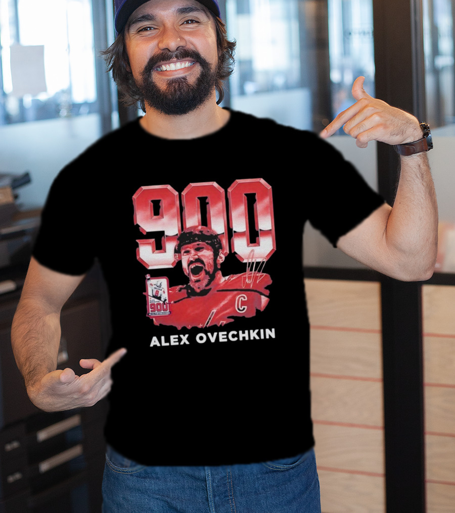 Alex Ovechkin 900 Career Goals Washington Capitals Signature T-Shirt