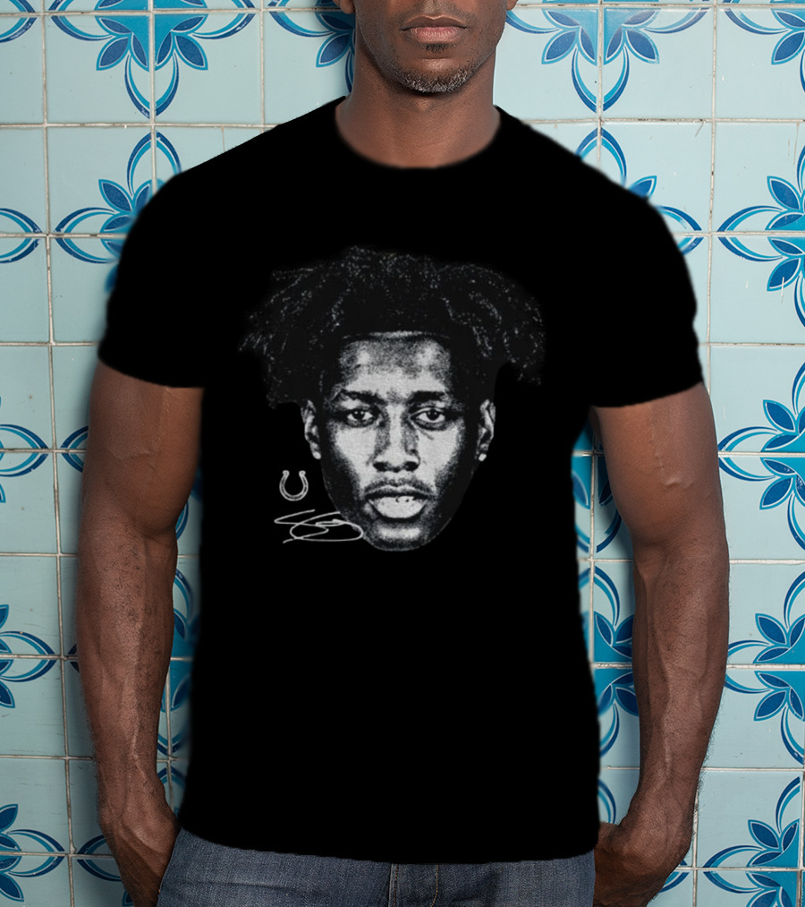 Sauce Gardner Indianapolis Colts Signature Face Art T-Shirt