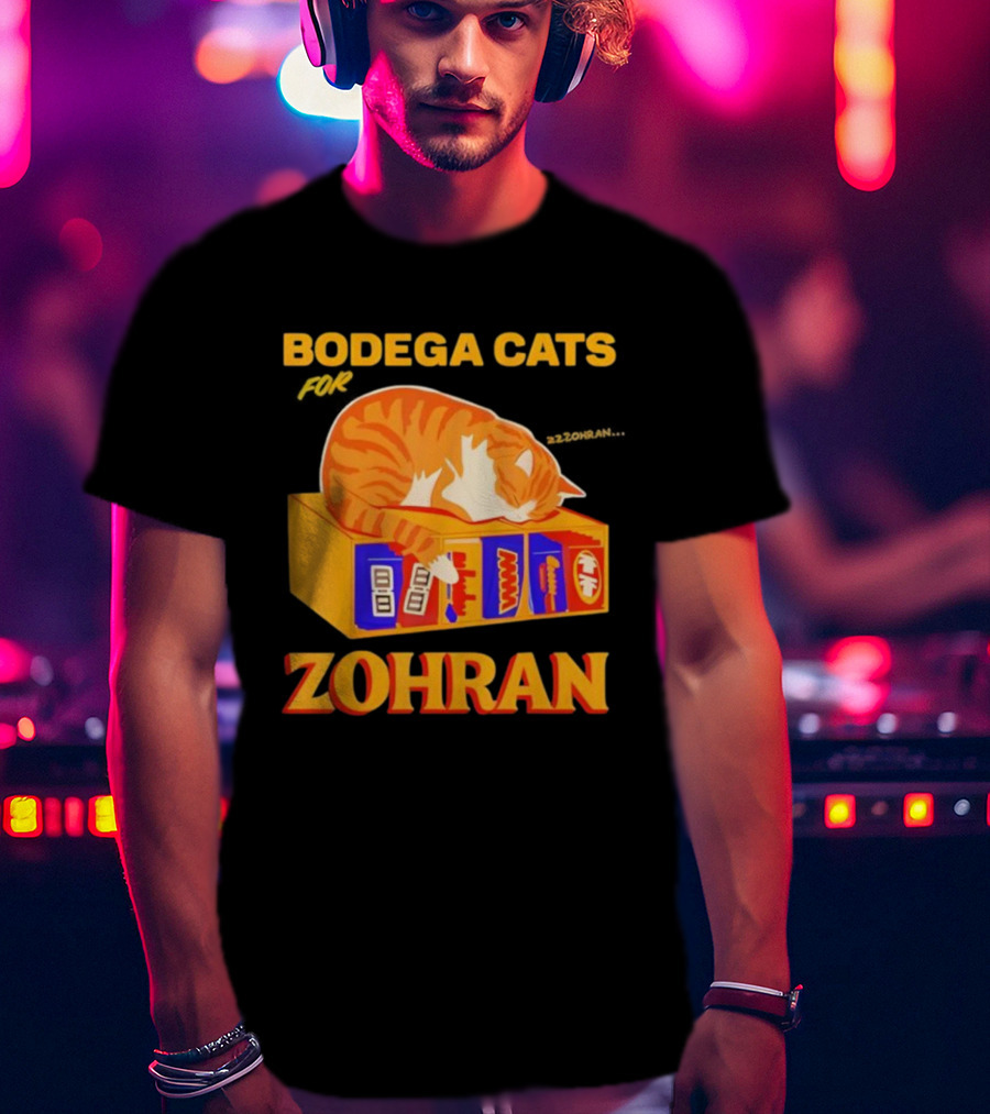 Bodega Cats Zohran Mamdani Iconic Democrat Humor T-Shirt