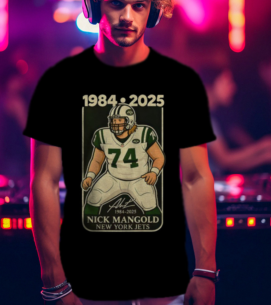 1984-2025 Nick Mangold 74 New York Jets Football Legend Signature T-Shirt
