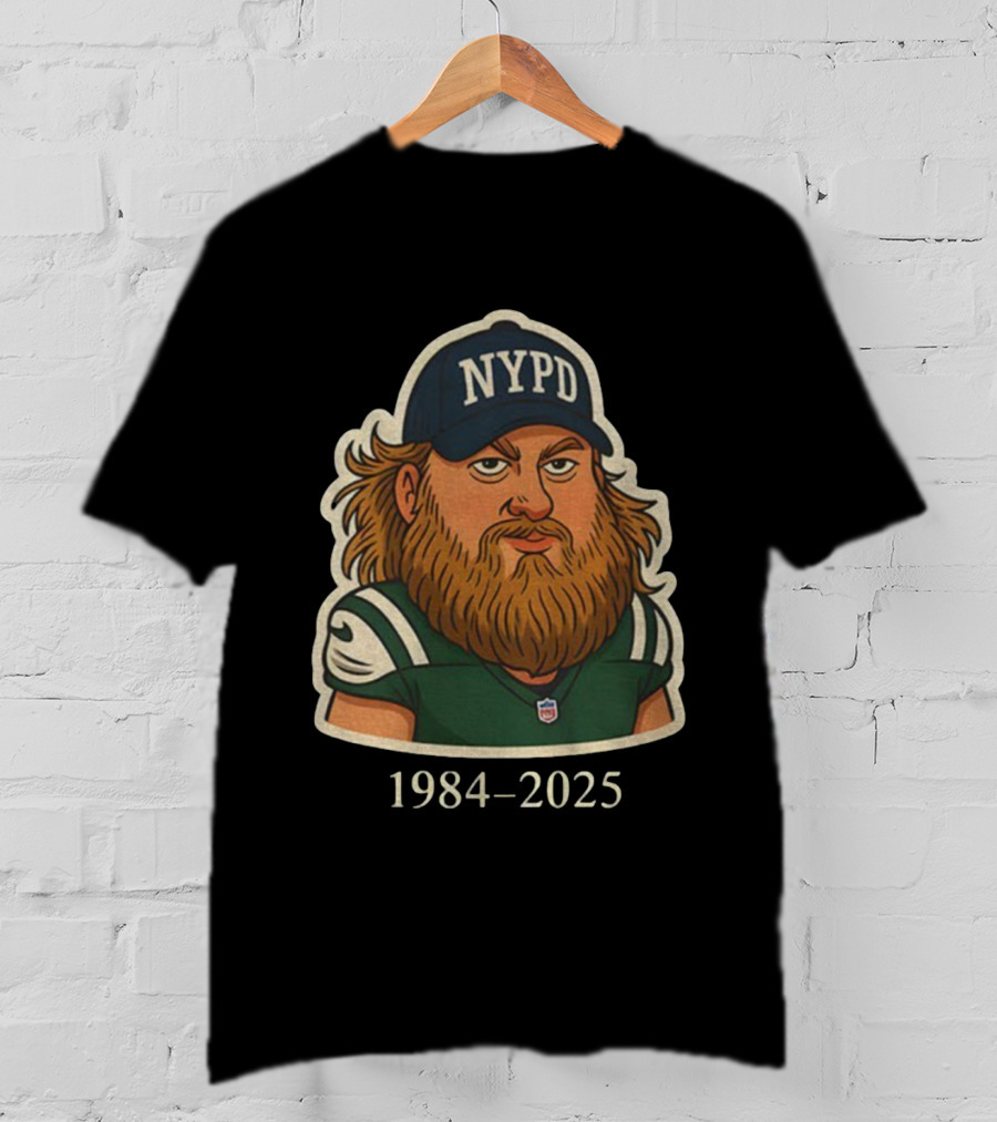 NYPD Nick Mangold New York Jets 1984-2025 Football Cartoon T-Shirt