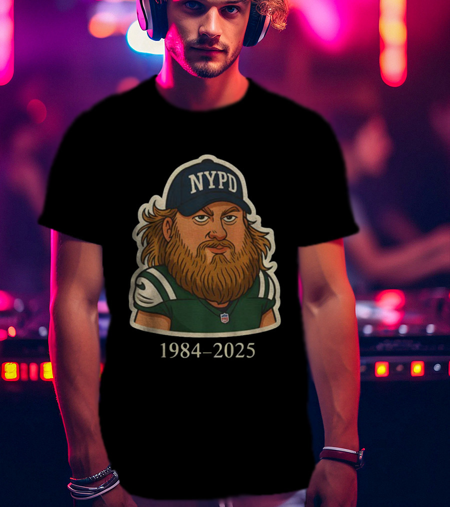 NYPD Nick Mangold New York Jets 1984-2025 Football Cartoon T-Shirt