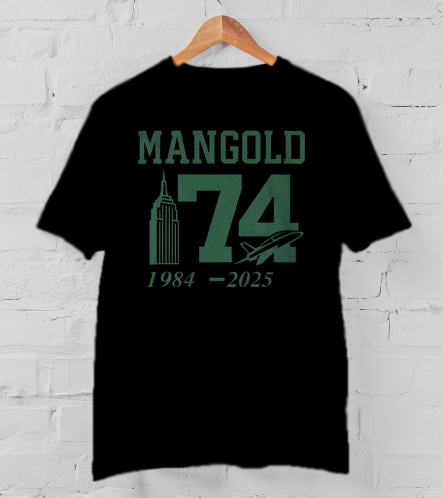 MANGOLD 74 New York Jets 1984 2025 Jet Skyline Tribute T-Shirt