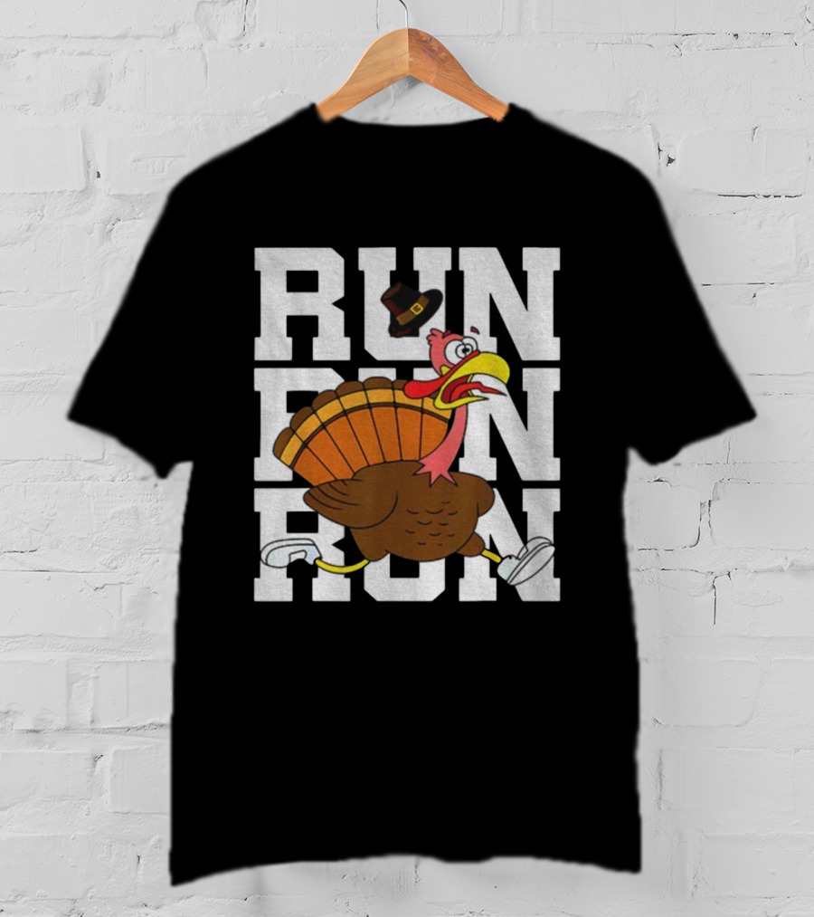 RUN RUN RUN Turkey Trot Thanksgiving 5K Race T-Shirt