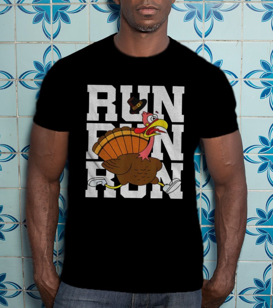 RUN RUN RUN Turkey Trot Thanksgiving 5K Race T-Shirt