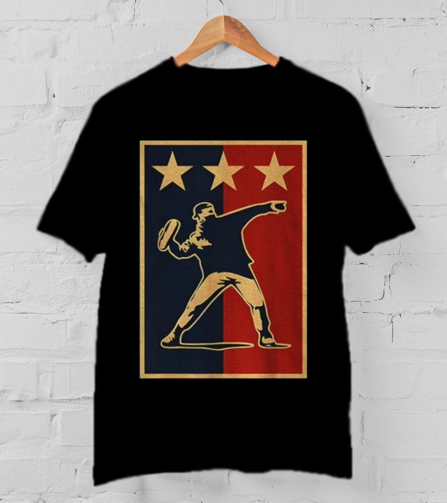Sandwich Guy Resist Hope Obey Style Three Stars Retro Thrower T-Shirt
