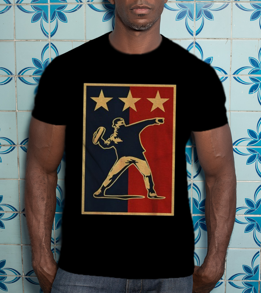 Sandwich Guy Resist Hope Obey Style Three Stars Retro Thrower T-Shirt