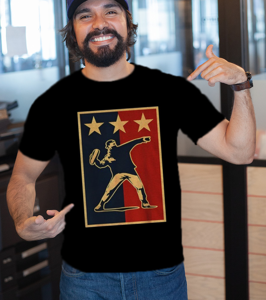 Sandwich Guy Resist Hope Obey Style Three Stars Retro Thrower T-Shirt