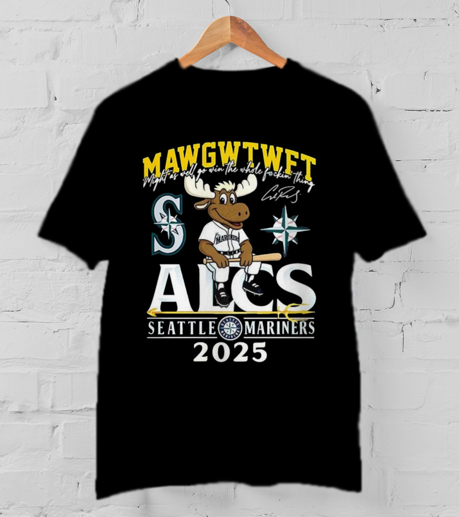 Seattle Mariners ALCS 2025 MAWGWTFET Mascot S Mariners Logo T-Shirt