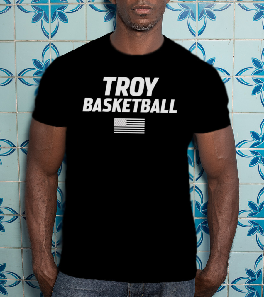 Troy Basketball American Flag Theme T-Shirt