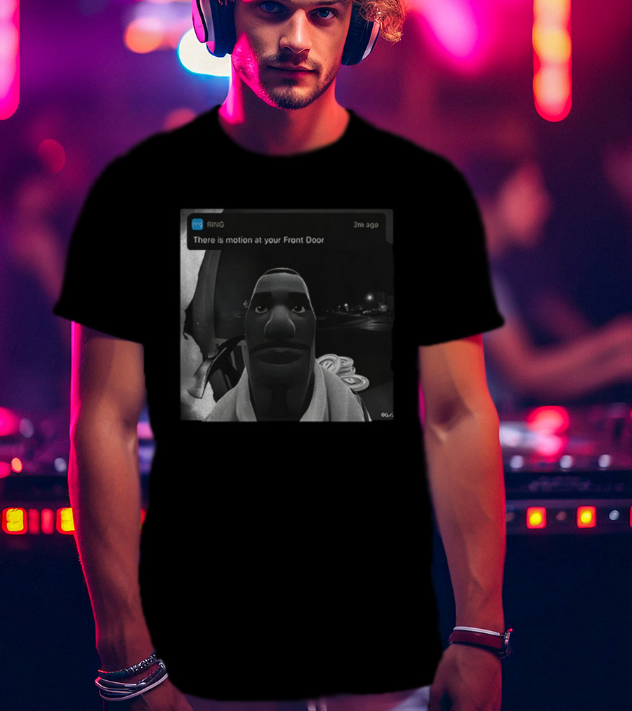 Ring Notification Meme 2m Ago Front Door Motion Alert Cartoon Face T-Shirt