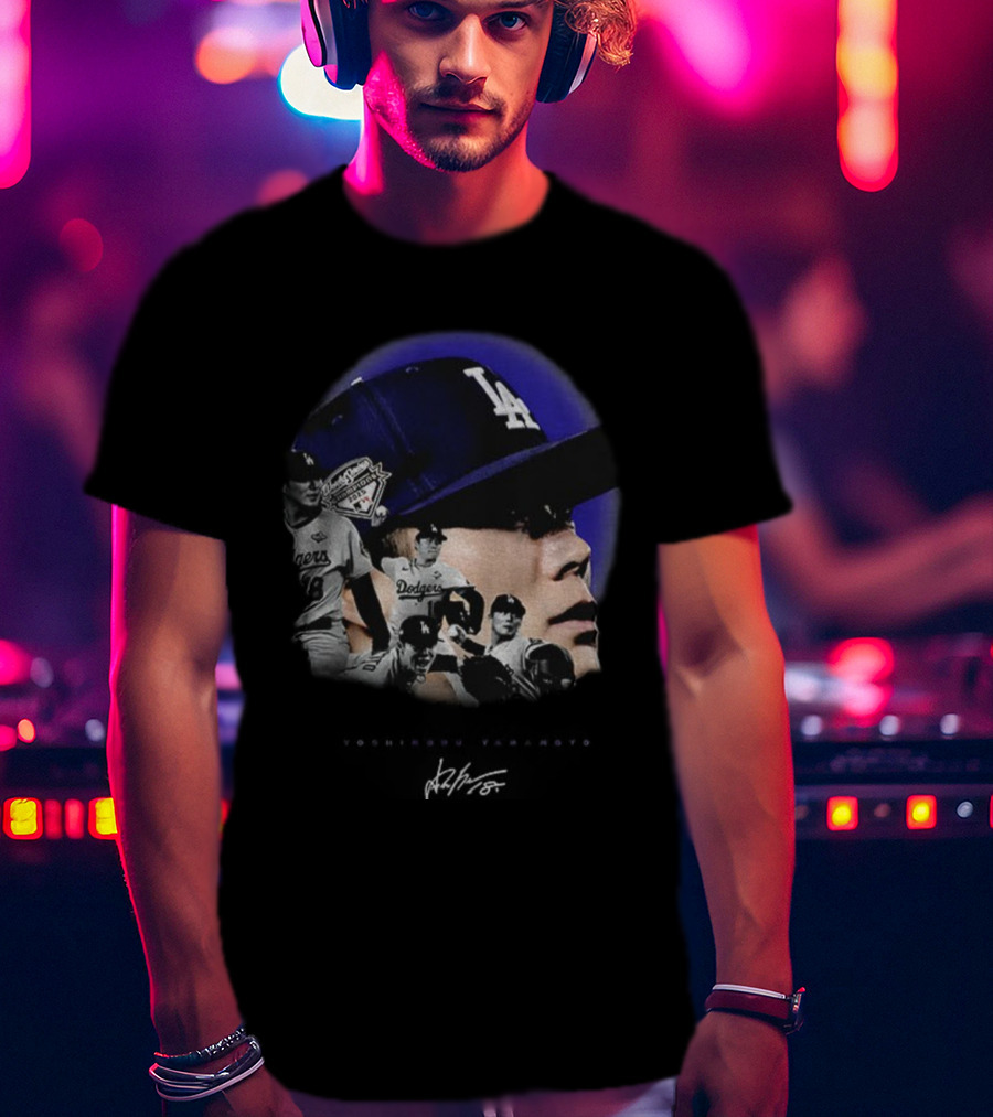 Dodgers MVP Yamamoto Vintage Baseball Icon LA Cap T-Shirt
